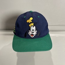 Vintage Goofy Disney Embroidered Adult Snapback Hat Cap Made In USA Navy Blue