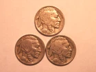 (3) FULL DATE, BUFFALO NICKELS, FREE SHIPPING (#445D)