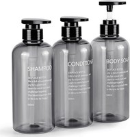Shampoo Spender 3 StüCk 500Ml NachfüLlbar Kunststoff Pumpflasche Grau Badezimmer
