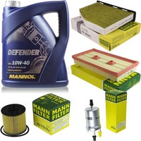 Mann Inspektionspaket 5L Mannol Defender 10W-40 FüR Vw Golf V 1.6 Fsi Audi A3