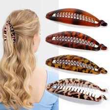 Gift4U Banana Hair Clip, 4 PCS Large Banana Clips for Women, Flexible Hair Cl...