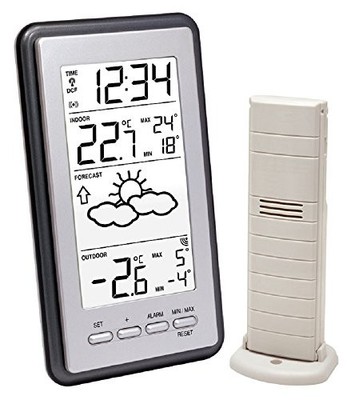 La Crosse Technology Funk-Wetterstation mit Innen Außen Temperatur und Uhr