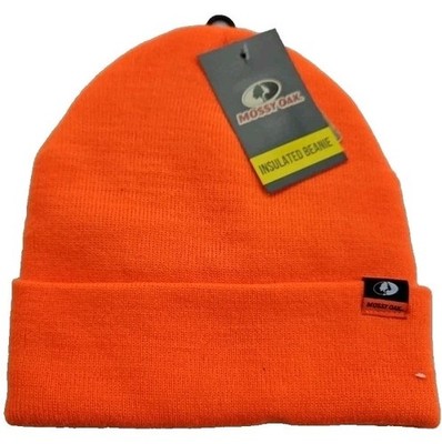 Mossy Oak Tobbagan Hat Hunter Blaze Orange Beanie Insulated Wildlife Safety OSFM