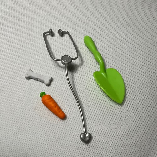 Doll Pet Vet Doctor Kit Accessories Stethoscope Shovel Bone Carrot Pretend Play