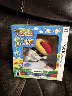 Poochy & Yoshi's Woolly World with Yarn Amiibo Nintendo 3DS RARE 