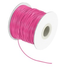 Waxed Cord 1mm Waxed Thread 87 Yard Wax String Leather Cord Dark Pink 