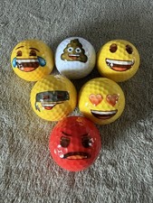 Official 6 Mixed Emoji Faces Novelty Golf Balls New No Box