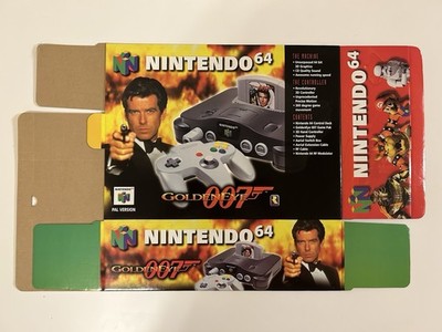 Goldeneye Nintendo 64 Konsole Box. Extrem seltene echte nagelneue Einzelhandelsverpackung.