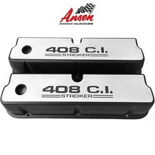 Ford 408 Stroker 351w Tall Black Valve Covers Full Billet Top - Ansen Usa