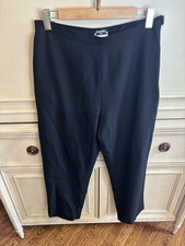 Chanel Vintage 2000 Autumn Black Trouser Pants Workwear Size 44 Chanel Button