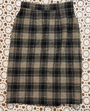 Vintage 70s Wool Blend Plaid Skirt Retro Rockabilly Grunge Punk Librarian Talon