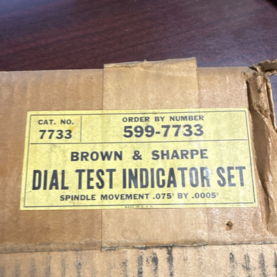 Brown & Sharpe Dial Test Indicator Set, MPN 599-7733, w/ Case