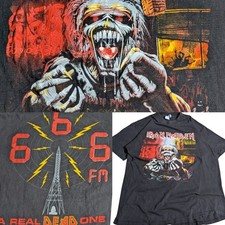 RARE Vintage 1993 Iron Maiden 666 FM 'A Real Dead One' T Shirt Size XL