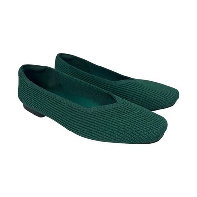 VIVAIA Womens EU 38.5 Green Knit Ballet Flats Slip On Comfort Lightweight Casual