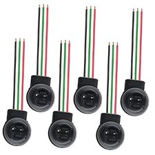 6 PCS 3157 Bulb Socket Harness Wire Connectors for LED Bulbs Turn Signal black