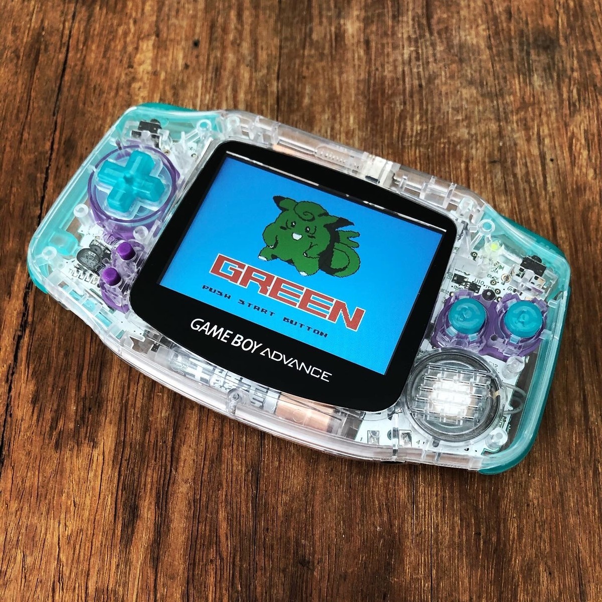 Nintendo Gameboy Advance GBA Mirror Clear Teal Handheld