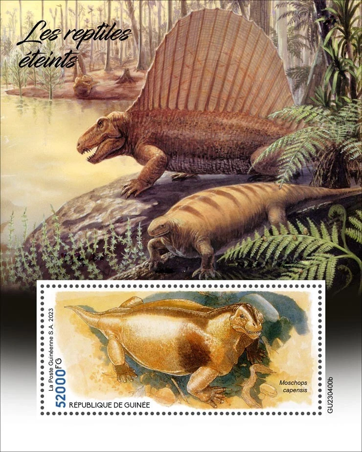 Extinct Reptiles MNH Stamps 2023 Guinea S/S - Image 1 of 1