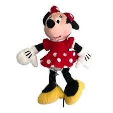 Disney Minnie Mouse Red White Polka Dot Dress Plush Stuffed Animal Toy