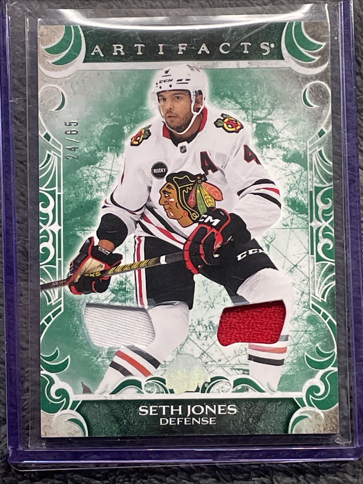 Seth Jones 2024-25 Upper Deck Artifacts Purple Materials #02/25 Blackhawks #73