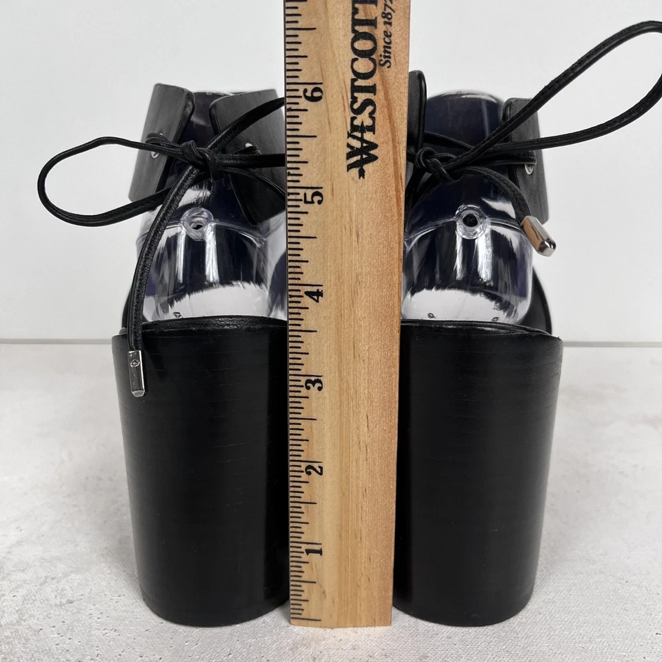 REBECCA MINKOFF Christy 粗跟 Vachetta 皮革凉鞋黑色 10.5M 码 — 第 3/4 张图片