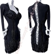 jz Handmade Women Samba Ballroom Swing Salsa Rumba Latin Dance Dress RHYTHM