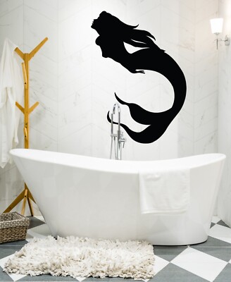 Mermaid Large Wall Decal Removable Vinyl Ocean Sea Sticker Art Décor ...