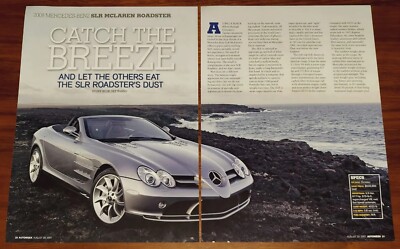 MERCEDES BENZ 2008 SLR MCLAREN ROADSTER MAGAZINE ARTICLE AUTOWEEK