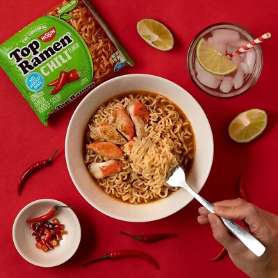 Nissin Top Ramen, Chili Flavor, 3 Ounce Package, 24 Count (Pack of 24)
