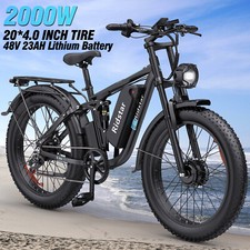 2000W Dual Motor Electric Bike for Adults 26" Fat Tire 48V 23Ah E-Bike