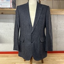 Vtg Haggar Imperial Wool Tweed Blazer Men  s Size 40 Gray
