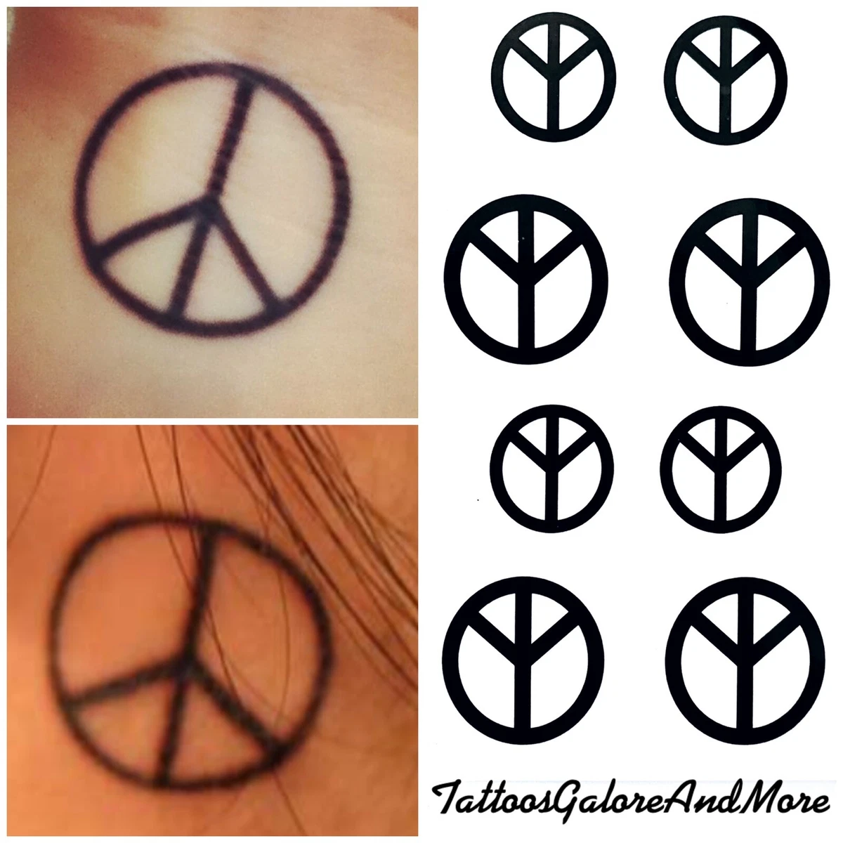 MINI PEACE SIGN TEMPORARY TATTOO, FESTIVAL BOHO TATTOO, EAR, WRIST TEMP  TATTOO | eBay