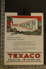 1923 AUTO OIL GAS TEXACO MOTOR ENGINE MECHANIC BEAUMONT TEXAS ILLUSTRATE AD SU47
