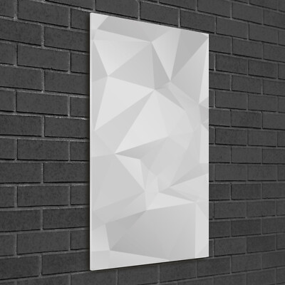 Wandbild Kunst-Druck auf Hart-Glas hochkant 50x100 Abstrakte Dreiecke