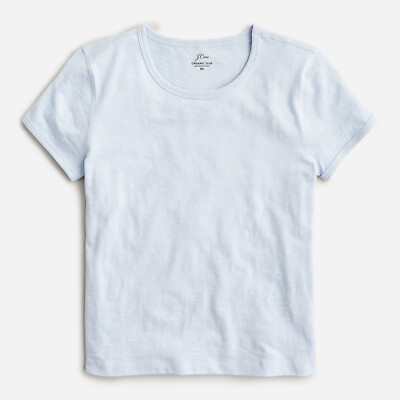 NWT J.Crew Women's XXL 1X Organic Slub Cotton SS T-Shirt Cool Breeze Crewneck