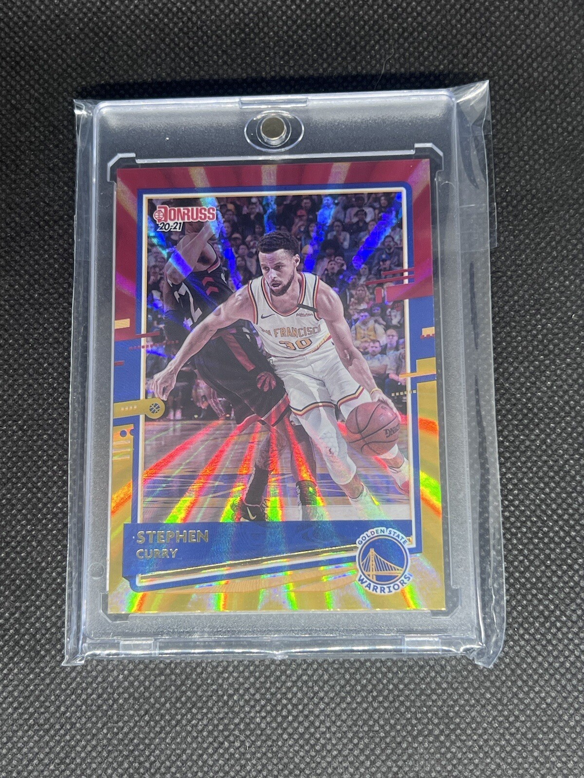 2020-21 Panini Donruss Stephen Curry Red Gold Laser Prizm #41 Warriors