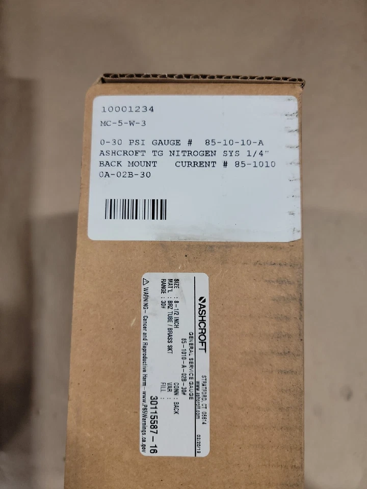 ASHCROFT 85 1010A02B30# / 851010A02B30 (BRAND NEW) - Image 3 of 4