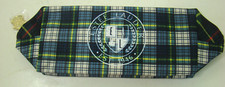 ESTEE LAUDER TARTAN Plaid GREEN BLUE MAKEUP COSMETICS BAG