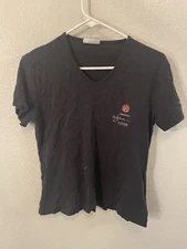 VTG 2004 Belgium Wynn Dragone Short Sleeve Black V-Neck Shirt Women's Medium