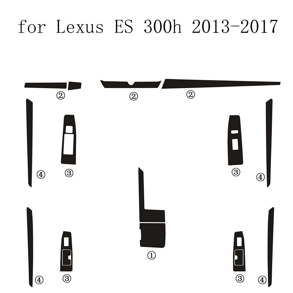 For Lexus ES 350 / 300h 5D Carbon Fiber Pattern Interior DIY Trim Decals Foto 4 de 4