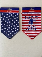 Happy 4th of July PET DOG Bandana's 2 Patriotic Americana New