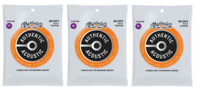 Martin MA130FX Flexible Core Acoustic Guitar Strings Silk and Phosphor (3-Pack)