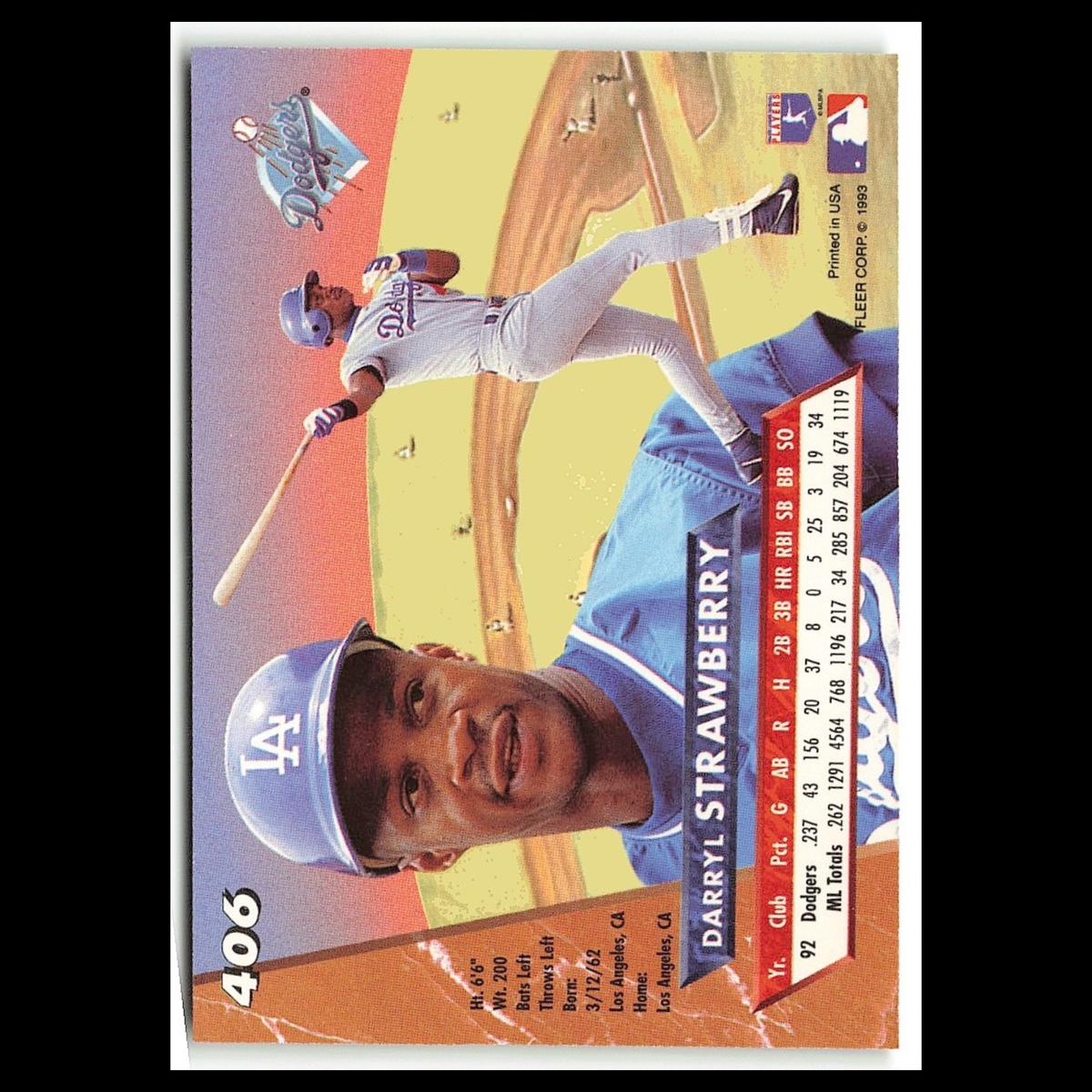 Darryl Strawberry #406 1993 Fleer Ultra Los Angeles Dodgers