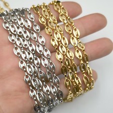 In Bulk Coffee Bean Beads Link stainless steel Chains fashion Jewelry Making