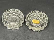 Fostoria Cubist Clear Crystal Open Salt Dip Cellar Set of 2 AS IS