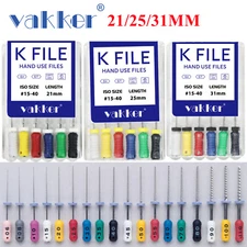 Dental K-Files Stainless Steel Hand Use Endo Root Canal File 21/25/31mm All Size