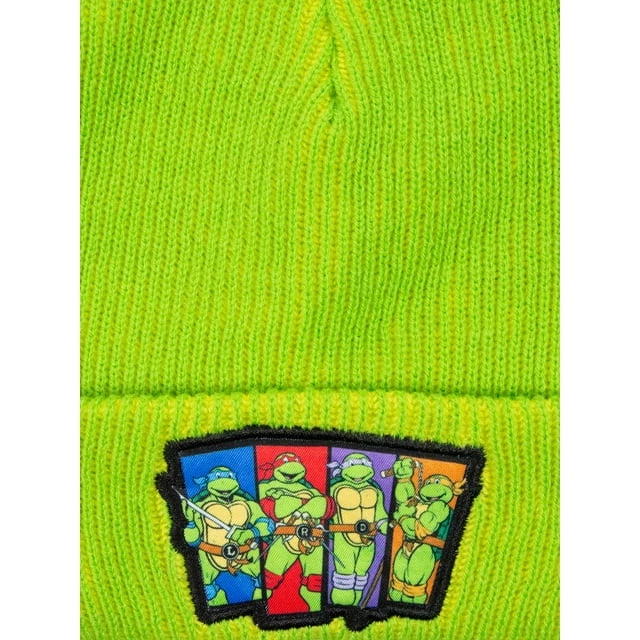 Toddler Boys Green TMNT Knit Beanie Hat and Gloves Set/One Size - Image 4 of 4