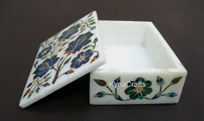 Handgefertigte Marmor Bonbonbox | 5x3,5 Zoll Weiße Marmor Schmuckbox | Schatzbox