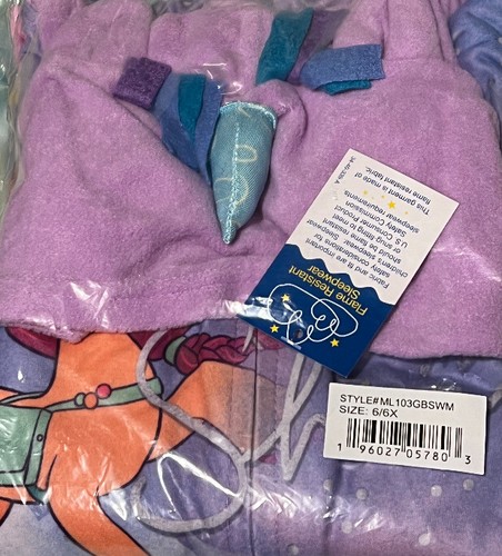 My Little Pony Girls Purple Rainbow Blanket Sleeper Pajamas 6/6x - Picture 5 of 5