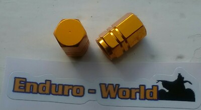 ENDURO-WORLD ALLOY VALVE CAPS (2) ORANGE