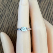 18ct White Gold 0.33ct Diamond Solitaire Ring, UK Size J, EU Size 48